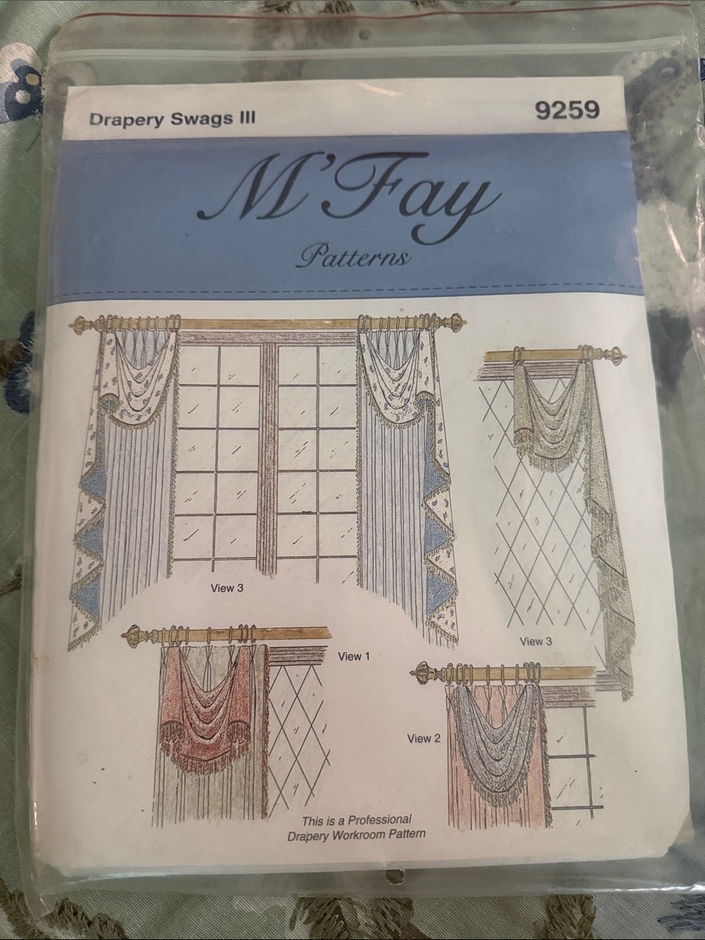 M’Fay Drapery Swags III 9259 - Window Treatment Pattern Uncut